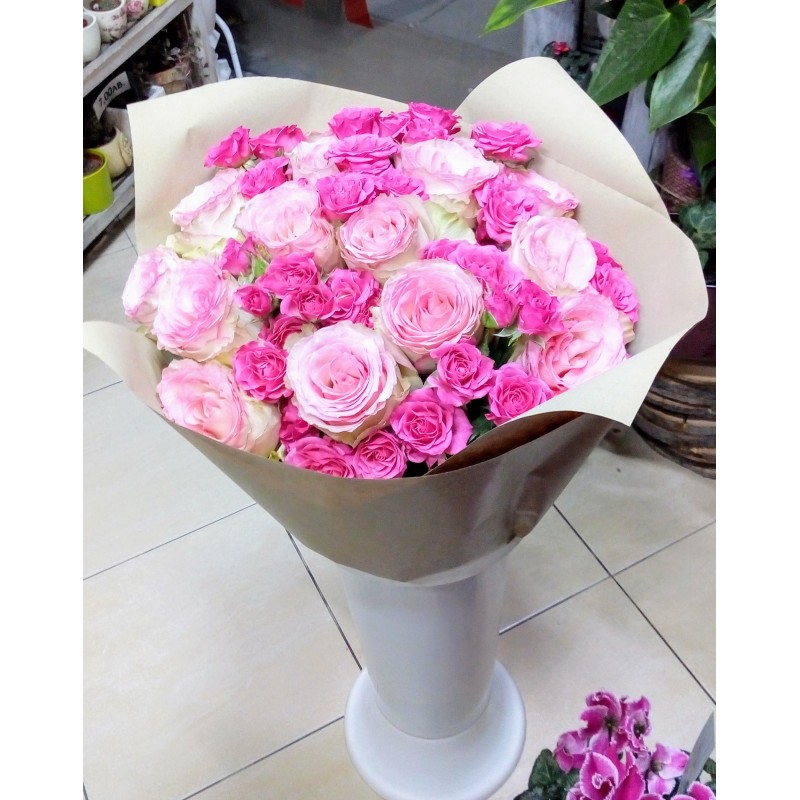 Bouquet Roselline Da 14Pz Colore Rosa 6*72 - FIORI E APPLICAZIONI -  Ingrosso bomboniere Casoria Napoli Giusy Creazioni